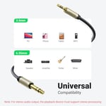 UGREEN 3,5 mm jak, 6,35 mm jak kablosu, Aux adaptörü, stereo ses kablosu, dijital arayüz enstrüman kablosu, gitar, mikser, mikrofon, kayıt cihazı, mikser, amplifikatör vb. için destekler (3M)
