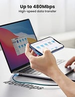 Ugreen 3A USB C to Lightning 90 Derece Örgülü Data ve Şarj Kablosu 2 Metre