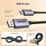 UGREEN 4K 1080P@120Hz Displayport 1.2 to HDMI 1.4 Örgülü Kablo, 3m, 35843