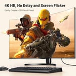 UGREEN 4K 1080P@120Hz Displayport 1.2 to HDMI 1.4 Örgülü Kablo, 3m, 35843