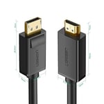 Ugreen 4K Displayport HDMI Dönüştürücü Kablo, Siyah, 1.5 Metre