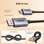 UGREEN 4K DisplayPort - HDMI Kablosu 1080P@120Hz, Aktif DP 1.2 - HDMI 1.4 Kablosu Alu Örgülü, HDMI Kablosu 6.6FT Monitör, Masaüstü, HDTV, Dizüstü Bilgisayar, AMD, NVIDIA ile Uyumlu Tek Yönlü Ekran