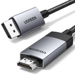 UGREEN 4K@60Hz DisplayPort HDMI Kablosu DP HDMI Kablosu Uni-Directional DP 1.2 HDMI 2.0 Kablo HDR DP HDMI Adaptörü Çoklu Ekran için Monitör, Projektör, Dell (2M) ile Uyumlu
