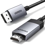 UGREEN 4K@60Hz DisplayPort HDMI Kablosu DP HDMI Kablosu Uni-Directional DP 1.2 HDMI 2.0 Kablo HDR DP HDMI Adaptörü Çoklu Ekran için Monitör, Projektör, Dell (2M) ile Uyumlu