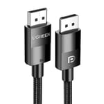 Ugreen 8K 60 Hz Display Port to Display Port 1.4 Örgülü Kablo 3 Metre, Siyah
