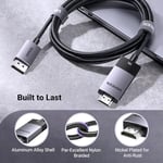 UGREEN 8K 60Hz Displayport 1.4 to HDMI 2.1 Örgülü Kablo, 1m, 80395