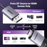 UGREEN 8K 60Hz Displayport 1.4 to HDMI 2.1 Örgülü Kablo, 2m, 80397