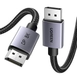 UGREEN 8K Displayport kablosu 1.4 8K 60Hz 4K 240Hz, VESA sertifikalı, PC, HDTV, monitör, grafik kartı için HDR, FreeSync, G-Sync, DSC 1.2, HDCP 2.2 ile uyumlu alüminyum DP kablosu 32,4 Gbps (3M) | 8K@