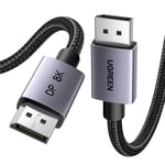 UGREEN 8K Displayport kablosu 1.4 8K 60Hz 4K 240Hz, VESA sertifikalı, PC, HDTV, monitör, grafik kartı için HDR, FreeSync, G-Sync, DSC 1.2, HDCP 2.2 ile uyumlu alüminyum DP kablosu 32,4 Gbps (3M) | 8K@