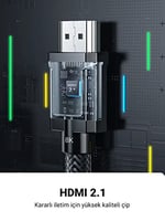 UGREEN 8K HDMI 2.1 Kablo desteği HDR10, eARC, PS5 için 3D, Xbox S, Monitör vb (1m), Gri