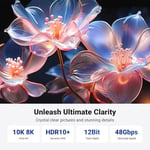 UGREEN 8K HDMI 2.1 Kablo 3D eARC HDCP 2.2/2.3 PC için PS5/PS4 Soundbar HDTV(5m) | 4K@240Hz 10K 8K@60Hz, Dinamik HDR eARC Dolby Atmos, HDCP 2.3, PS5 PS4 Xbox Roku TV HDTV Blu-ray Projektör ile Uyumlu