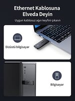 Ugreen AC1300 USB 3.0 1300Mbps 2.4/5Ghz Wi-Fi Kablosuz Alıcı Ağ Adaptörü