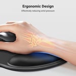 UGREEN Hafızalı Köpük Bilek Dayanağı ile Ergonomik Mouse Pad | Hafızalı köpük, bilek desteği, pürüzsüz yüzey, oyun ve ofis için kaymaz PU taban