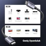 UGREEN HDMI 2.1 Kablo 8K 60Hz 4K 240Hz 165Hz 144Hz 120Hz 48Gbit/s Yüksek Hızlı, HDMI Kablo 2.1 Ultra HD eARC HDR 10+ HDCP 2.3 Dolby Vision VRR TV/PS5/PS4/ Xbox Series X/Monitör ile uyumlu (2M)