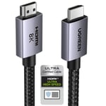 UGREEN HDMI 2.1 Kablo 8K 60Hz 4K 240Hz 165Hz 144Hz 120Hz 48Gbit/s Yüksek Hızlı, HDMI Kablo 2.1 Ultra HD eARC HDR 10+ HDCP 2.3 Dolby Vision VRR TV/PS5/PS4/ Xbox Series X/Monitör ile uyumlu (2M)