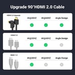 Ugreen HDMI 90 derece kablo, 2 Metre, Siyah