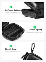 UGREEN Kulaklık çantası Case in Ear kulaklık kılıfı koruyucu kılıf darbeye dayanıklı koruyucu çanta kulaklık saklama kutusu Earphone Cover sert kılıf Airpods, Earpods, MP3 çalar vb. ile uyumlu, Siyah