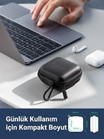 UGREEN Kulaklık çantası Case in Ear kulaklık kılıfı koruyucu kılıf darbeye dayanıklı koruyucu çanta kulaklık saklama kutusu Earphone Cover sert kılıf Airpods, Earpods, MP3 çalar vb. ile uyumlu, Siyah