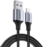 Ugreen Lightning iPhone Örgülü Data ve Şarj Kablosu Siyah 1.5 Metre