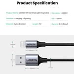 Ugreen Lightning iPhone Örgülü Data ve Şarj Kablosu Beyaz 1 Metre