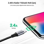 Ugreen Lightning iPhone Örgülü Data ve Şarj Kablosu Siyah 1.5 Metre