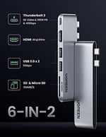 Ugreen Macbook Pro Air İçin Thunderbolt 3 Type-C HDMI USB 3.0 TF SD Kart Okuyucu Hub Adaptör