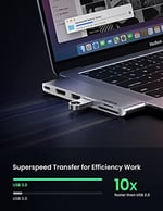 Ugreen Macbook Pro Air İçin Thunderbolt 3 Type-C HDMI USB 3.0 TF SD Kart Okuyucu Hub Adaptör
