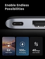 Ugreen Macbook Pro Air İçin Thunderbolt 3 Type-C HDMI USB 3.0 TF SD Kart Okuyucu Hub Adaptör