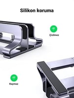 UGREEN Masa için Dikey Dizüstü Bilgisayar Standı Çift Yuvalı Dizüstü Bilgisayar Standı Tutucu Ayarlanabilir Dock Alüminyum Masaüstü Standı MacBook Air Pro, Microsoft Surface Laptop 4, LG Gram 17 ile