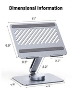 UGREEN Masa için Dizüstü Bilgisayar Standı Ayarlanabilir 360 Döner Taban, MacBook Pro Air Stand, Lenovo Ideapad 3, Dell Chromebook, HP Dizüstü Bilgisayar 17,3 İnçe Kadar Uyumlu