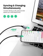 Ugreen, Mfi Lisanslı USB-A & Lightning Örgülü Data ve Şarj Kablosu, 2 Metre, Siyah, ‎60158