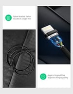 Ugreen, Mfi Lisanslı USB-A & Lightning Örgülü Data ve Şarj Kablosu, 2 Metre, Siyah, ‎60158