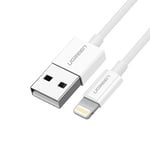 Ugreen, MFi Lisanslı USB-A & Lightning Şarj ve Data Kablosu, 2 Metre, Beyaz - Seçenekler: 1 metro, 2 Metre