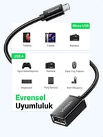Ugreen Micro USB OTG Çevirici Adaptör, Siyah