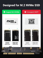 Ugreen PCIe 4.0 x4 x8 x16 Uyumlu 64Gbps NVMe M.2 SSD Dönüştürücü Adaptör