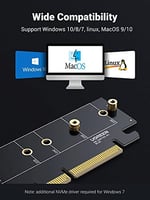 Ugreen PCIe 4.0 x4 x8 x16 Uyumlu 64Gbps NVMe M.2 SSD Dönüştürücü Adaptör