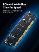 Ugreen PCIe 4.0 x4 x8 x16 Uyumlu 64Gbps NVMe M.2 SSD Dönüştürücü Adaptör