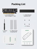 Ugreen PCIe 4.0 x4 x8 x16 Uyumlu 64Gbps NVMe M.2 SSD Dönüştürücü Adaptör