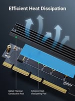 Ugreen PCIe 4.0 x4 x8 x16 Uyumlu 64Gbps NVMe M.2 SSD Dönüştürücü Adaptör