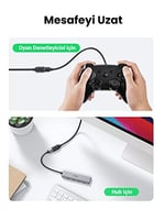 Ugreen USB 3.0 Uzatma Kablosu, 2 Metre, Siyah