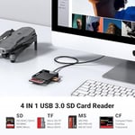 Ugreen USB 3.0 4'ü 1 Arada Kart Okuyucu, Siyah