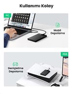 UGREEN USB 3.1 Gen 2 Tip C Muhafaza 2,5 İnç Sabit Sürücü 6TB 6Gbps Windows Mac OS Linux ile Uyumlu