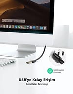 Ugreen USB 3.0 Uzatma Kablosu, 50 cm, Siyah