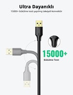 Ugreen USB 3.0 Uzatma Kablosu, 50 cm, Siyah