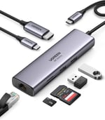UGREEN USB C Hub 4K 60Hz HDMI HDR 1Gbps Ethernet 100W PD, SD/microSD, MacBook Air/Pro, iPad için 2 USB 3.0 Uyumlu