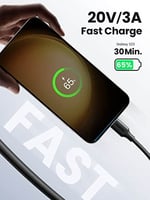 Ugreen USB C to USB C 3A Hızlı Şarj ve Data Kablosu Siyah 2 Metre
