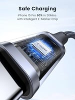 UGREEN USB C - USB C Kablosu, iPhone 16/16 Plus/16 Pro/16 Pro Max/15, MacBook Pro, iPad Pro, Dell XPS, Samsung Galaxy S24/S23/S22 Ultra, Anahtar, Piksel, 6.6FT Siyah için USB C Şarj Kablosu(2m)