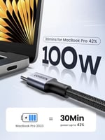 UGREEN USB C - USB C Kablosu, iPhone 16/16 Plus/16 Pro/16 Pro Max/15, MacBook Pro, iPad Pro, Dell XPS, Samsung Galaxy S24/S23/S22 Ultra, Anahtar, Piksel, 6.6FT Siyah için USB C Şarj Kablosu(2m)