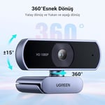 UGREEN USB Web Kamerası PC için Full HD 1080P/30fps Web Kamerası, Mikrofonlu Web Kamerası Net Stereo Ses Otomatik Işık Düzeltme 85° Görünüm Canlı Yayın için Web Kamerası Görüntülü Aramalar Öğrenme