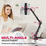 ULANZI Masa için T2 Ayarlanabilir Tablet Tutucu, Yatak için Karbon Çelik Tablet Telefon Standı, Esnek Tablet Kol Kelepçesi iPhone 15 Pro iPad Kindle Galaxy Tab 4.6-12.9 İnç Cihazlarla Uyumlu